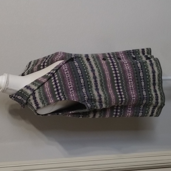 Chaps Sweater Vest button down Purple Green Size 1X vintage look Chaps - Picture 4 of 9